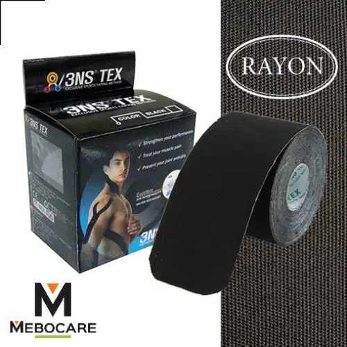 mebocare 3ns tex tape rayon roll black zwart