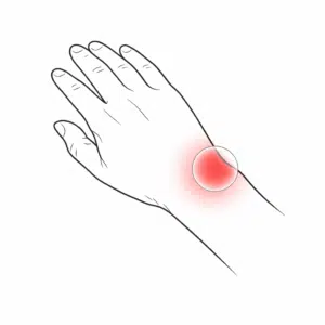 TFCC pain location on the ulnar (pinky) side of the wrist